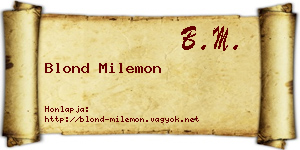 Blond Milemon névjegykártya