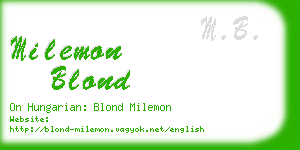 milemon blond business card